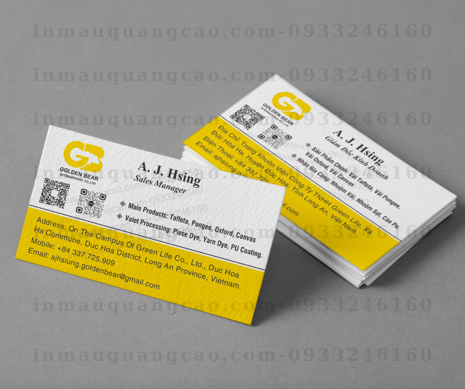 Mẫu card visit cty đẹp - in danh thiếp cty ở Bình Dương